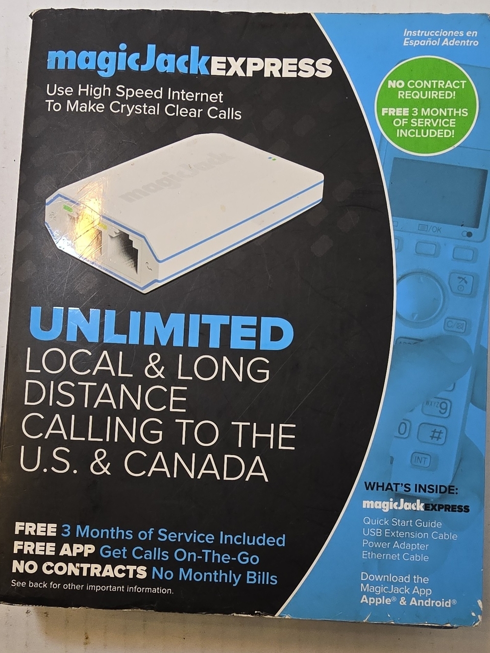 Magic EXPRESS White Internet Phone Adapter - Unlimited Calling